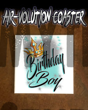F042 Personalized Airbrushed Birthday Boy Ceramic Coaster