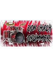 F055 Digitally Airbrush Painted Personalized Custom Drum Set Music    Auto License Plate Tag