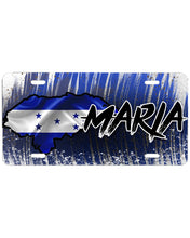F059 Digitally Airbrush Painted Personalized Custom Honduras Flag Heart    Auto License Plate Tag