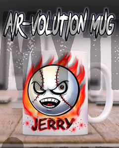 G001 Personalized Airbrush Baseball Ceramic Coffee Mug