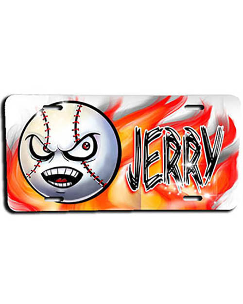 G001 Personalized Airbrush Baseball License Plate Tag