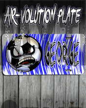 G002 Personalized Airbrush Soccer Ball License Plate Tag
