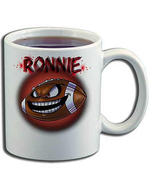 G003 Personalized Airbrush Football Ceramic Coffee Mug