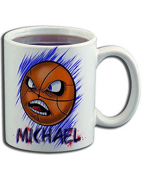 G004 Personalized Airbrush Basketball Ceramic Coffee Mug