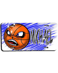G004 Personalized Airbrush Basketball License Plate Tag