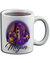 G005 Personalized Airbrush Cheer Pom Pom Ceramic Coffee Mug