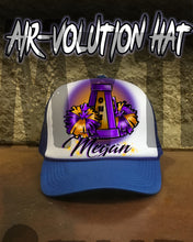 G005 Personalized Airbrush Cheer Pom Pom Snapback Trucker Hat
