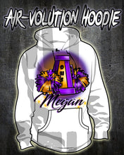 G005 Personalized Airbrush Cheer Pom Pom Hoodie Sweatshirt