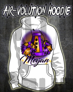 G005 Personalized Airbrush Cheer Pom Pom Hoodie Sweatshirt