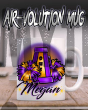 G005 Personalized Airbrush Cheer Pom Pom Ceramic Coffee Mug