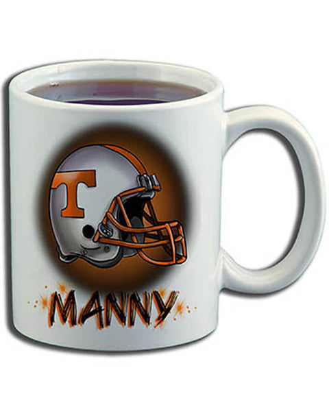G006 Personalized Airbrush Football Helmet Ceramic Coffee Mug