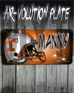 G006 Personalized Airbrush Football Helmet License Plate Tag