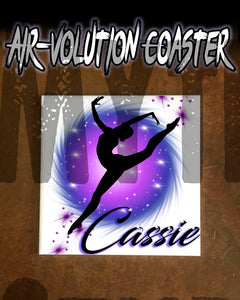 G007 Personalized Airbrush Dancer Ceramic Coaster
