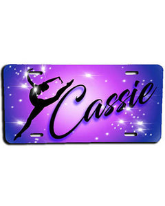 G007 Personalized Airbrush Dancer License Plate Tag