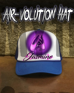 G008 Personalized Airbrush Ballet Shoes Snapback Trucker Hat
