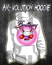 G009 Personalized Airbrush Cheer Bunny Pom Pom Hoodie Sweatshirt