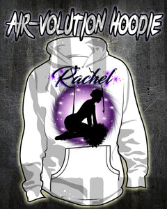 G010 Personalized Airbrush Cheerleader Hoodie Sweatshirt