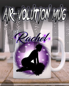 G010 Personalized Airbrush Cheerleader Ceramic Coffee Mug