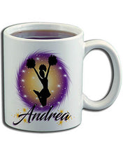 G011 Personalized Airbrush Cheer Pom Pom Ceramic Coffee Mug