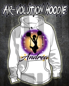 G011 Personalized Airbrush Cheer Pom Pom Hoodie Sweatshirt