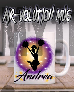 G011 Personalized Airbrush Cheer Pom Pom Ceramic Coffee Mug