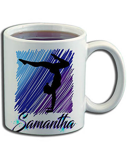 G012 Personalized Airbrush Gymnastics Ceramic Coffee Mug
