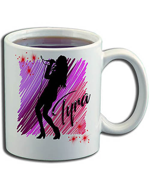 G014 Personalized Airbrush Singer Musician Ceramic Coffee Mug