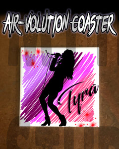 G014 Personalized Airbrush Singer Musician Ceramic Coaster