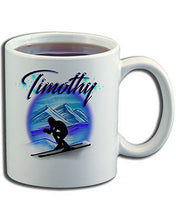 G015 Personalized Airbrush Skiing Ceramic Coffee Mug