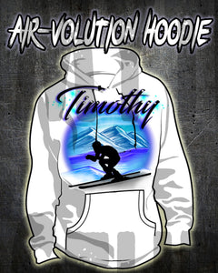 G015 Personalized Airbrush Skiing Hoodie Sweatshirt