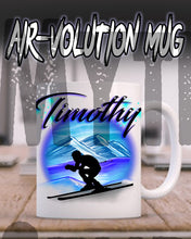 G015 Personalized Airbrush Skiing Ceramic Coffee Mug