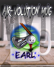G016 Personalized Airbrush Golfing Ceramic Coffee Mug