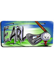 G016 Personalized Airbrush Golfing License Plate Tag