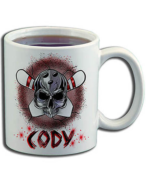 G017 Personalized Airbrush Bowling Ceramic Coffee Mug
