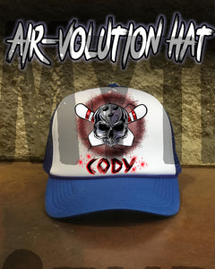 G017 Personalized Airbrush Bowling Snapback Trucker Hat