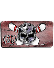 G017 Personalized Airbrush Bowling License Plate Tag