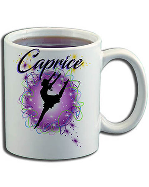 G018 Personalized Airbrush Dancer Ceramic Coffee Mug