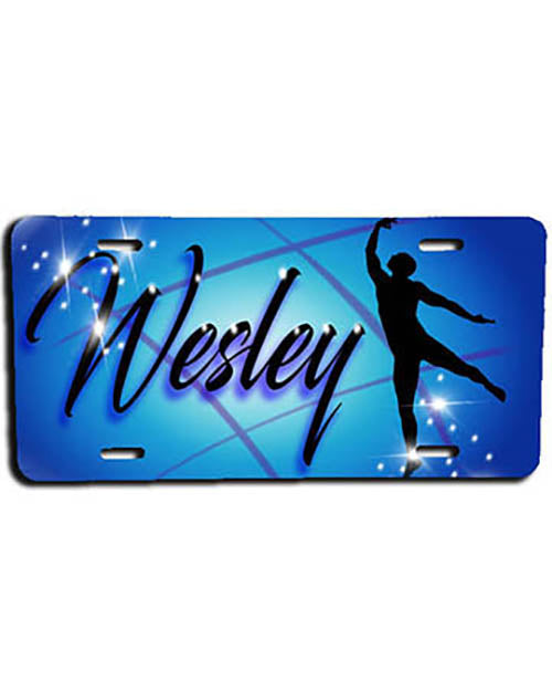 G019 Personalized Airbrush Dance License Plate Tag
