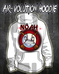 G020 Personalized Airbrush Baseball Hoodie Sweatshirt
