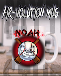 G020 Personalized Airbrush Baseball Ceramic Coffee Mug