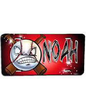 G020 Personalized Airbrush Baseball License Plate Tag