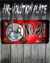 G020 Personalized Airbrush Baseball License Plate Tag