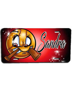 G021 Personalized Airbrush Baseball License Plate Tag
