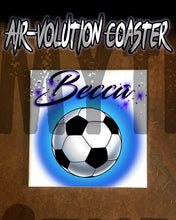 G022 Personalized Airbrush Soccer Ball Ceramic Coaster
