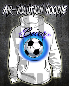 G022 Personalized Airbrush Soccer Ball Hoodie Sweatshirt