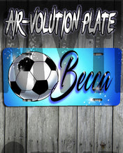 G022 Personalized Airbrush Soccer Ball License Plate Tag
