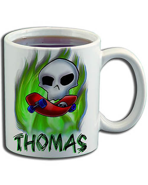 G023 Personalized Airbrush Skateboarding Ceramic Coffee Mug