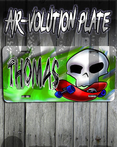 G023 Personalized Airbrush Skateboarding License Plate Tag