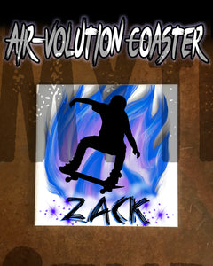G024 Personalized Airbrush Skateboarding Ceramic Coaster
