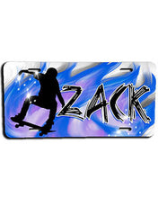 G024 Personalized Airbrush Skateboarding License Plate Tag